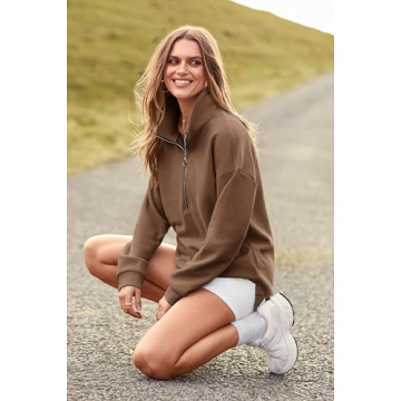 PRETTYGARDEN Women's 1/4 Zip Pullover Casual Sweatshirt