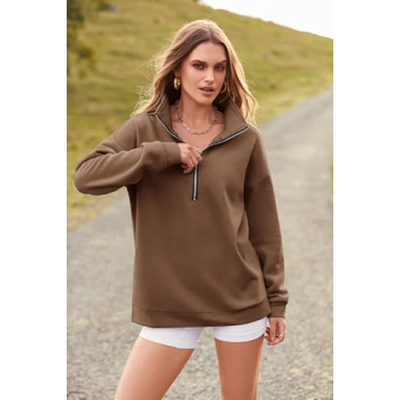 PRETTYGARDEN Women's 1/4 Zip Pullover Casual Sweatshirt