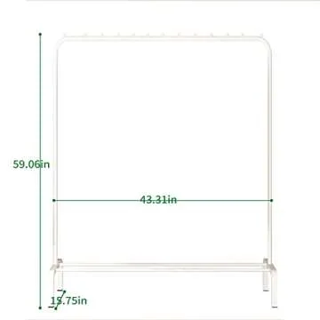 YAYI Clothes Rack Clothes Rail Metal Garment Rack Clothes Hanger Stand with Top Rod and Lower Storage,White