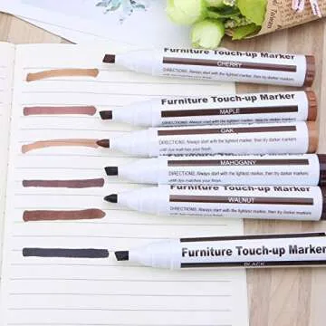 Furniture Repair Wood Repair Markers Touch Up Repair Pen-Markers and Wax Sticks,for Stains,Scratches,Wood Floors,Tables,Carpenters,Bedposts (17 Furniture Markers)