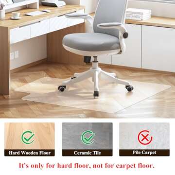 SHAREWIN Office Chair Mat for Hardwood Floors - 36"x47" Desk Chair Mats Home Floor Protector Heavy D...