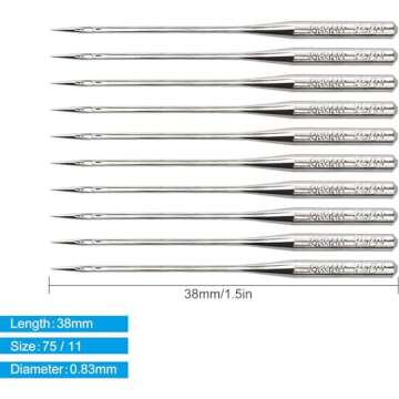 50 PCS Embroidery Sewing Machine Needles for Brother Size 75/11 130/705H HAx1 Sewing Needles for Bro...