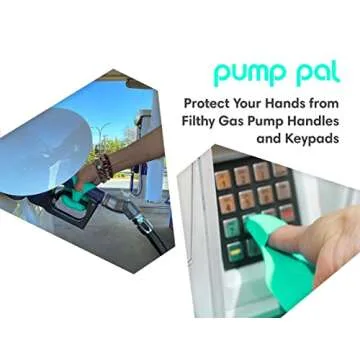 Pump Pal Reusable Fueling Glove | Protect Hands from Filthy Gas Pump Handles and Keypads | Easy Install, Attaches with Magnets Inside Your Gas Tank | Universal Size, One Hand Easy Slip-On | (Blue)