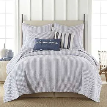 Levtex Tobago Stripe Blue Quilt Set - Comfortable and Stylish