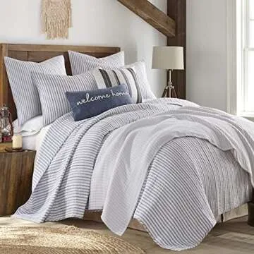 Levtex Tobago Stripe Blue Quilt Set - Comfortable and Stylish