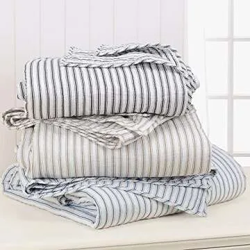 Levtex Tobago Stripe Blue Quilt Set - Comfortable and Stylish