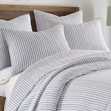 Levtex Tobago Stripe Blue Quilt Set - Comfortable and Stylish