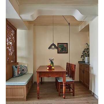 Karzibo Black Pendant Light with Plug in Cord 14.7Ft Dimmable Woven Hemp Rope Hanging Lamp Boho Rattan Swag Light Fixture for Kitchen Island Sink Living Room Bedroom Corner, 12.5" D