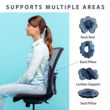 Total Pillow Donut Pillow for Travel, Neck & Back Support