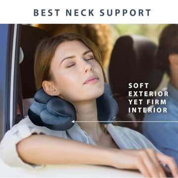 Total Pillow Donut Pillow for Travel, Neck & Back Support