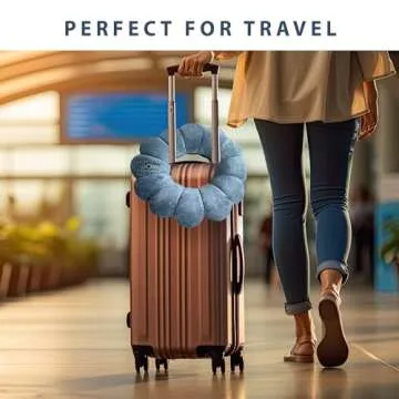 Total Pillow Donut Pillow for Travel, Neck & Back Support