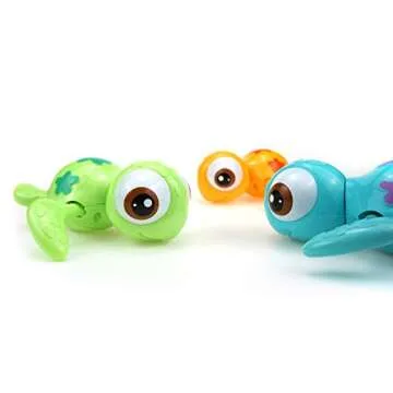 DUCKBOXX XX Wind-up Swimming Sea Turtles Bath Toy, No Battery Mold-Free Anti-Rust Interactive Montessori Toy for Kids 18M+ (3pcs)