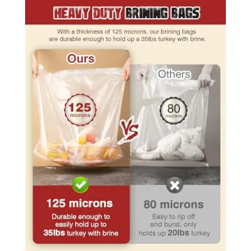 Turkey Brine Bags - 2 Pack, Holds 35lbs, Heavy Duty