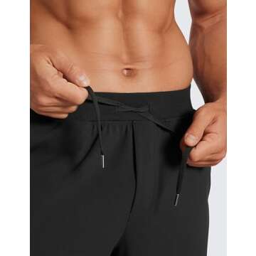 CRZ YOGA Men's Four-Way Stretch Workout Shorts - 5'' Soft Durable for Casual Athletic with Pockets Black X-Large