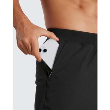 CRZ YOGA Men's Four-Way Stretch Workout Shorts - 5'' Soft Durable for Casual Athletic with Pockets Black X-Large