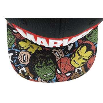 Marvel Halftone Black Snapback Baseball Cap by BIOWORLD