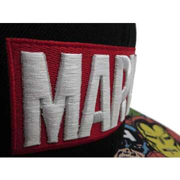Marvel Halftone Black Snapback Baseball Cap by BIOWORLD