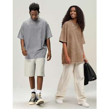 Wyeysyt 3 Pack Men's Oversized T Shirts Vintage Baggy Tee Cotton Loose Short Sleeves Casual Acid Wash Shirts Unisex Tops(BlackGreyKhaki-M)