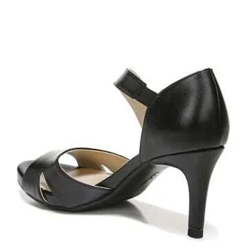 LifeStride Womens Mega Dress Heeled Sandal, Black Patent, 8.5 Wide US