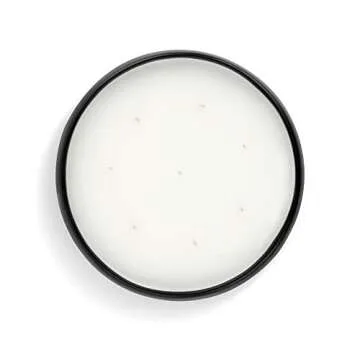 DEMDACO Round Cashmere Scent Black 10 Inch Soy and Ceramic 8 Wick Candle and Holder