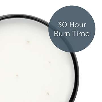 DEMDACO Round Cashmere Scent Black 10 Inch Soy and Ceramic 8 Wick Candle and Holder