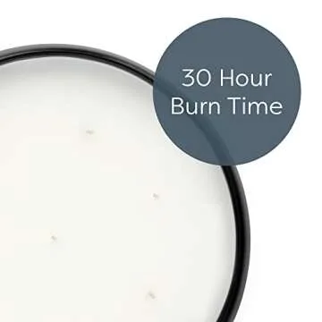 DEMDACO Round Cashmere Scent Black 10 Inch Soy and Ceramic 8 Wick Candle and Holder