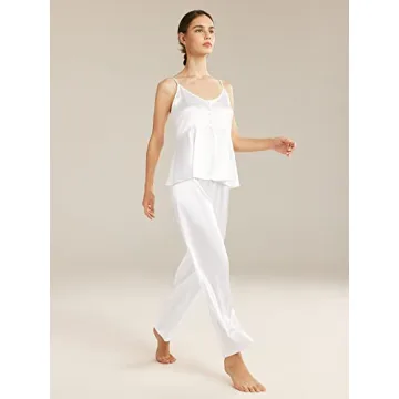 AW BRIDAL Women's Luxurious White Satin Pajamas Set