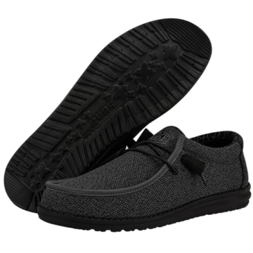Hey Dude Men's Wally Sox Micro Total Black Loafers