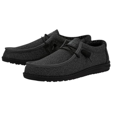 Hey Dude Men's Wally Sox Micro Total Black Loafers
