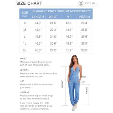Cicy Bell Womens Sexy Halter Jumpsuits Casual Deep V Neck Beach Jogger Long Pants Rompers
