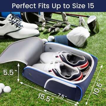 YOREPEK Golf Shoe Bag - Spacious Design with Extra Storage and Ventilation, Ideal for Golfers