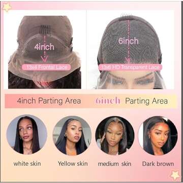 UKOWN 28 Inch Lace Front Wigs for Women - 180 Density Human Hair