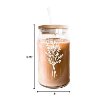 ModParty Wildflower Iced Coffee Glass - Stylish Drinkware