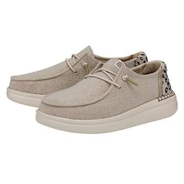 Hey Dude Women's Wendy Rise Leo Cream Size 9 | Comfortable Slip On Loafers