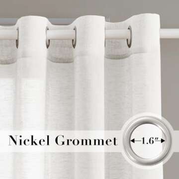 H.VERSAILTEX White Sheer Linen Curtains for Living Room 84 inches Long Bedroom Curtains 2 Panel Sets...