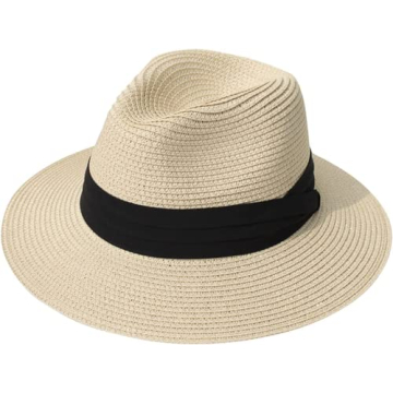 Women’s Wide Brim Straw Hat with Sun Protection