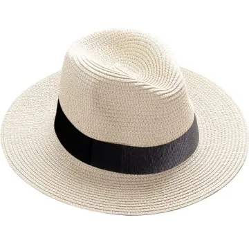 Women’s Wide Brim Straw Hat with Sun Protection