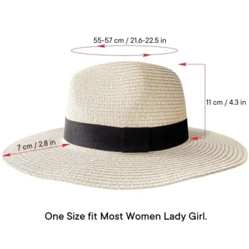 Women’s Wide Brim Straw Hat with Sun Protection