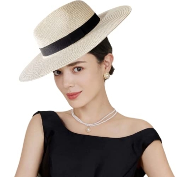 Women’s Wide Brim Straw Hat with Sun Protection