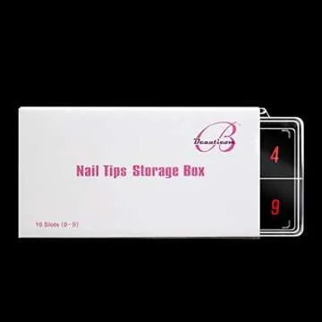 Beauticom USA Small Empty 10 Space Nail Art Tip Storage Organizer Box Case - Clear Color - For False Nail Tips, Vitamins, Accessories, 10 sections