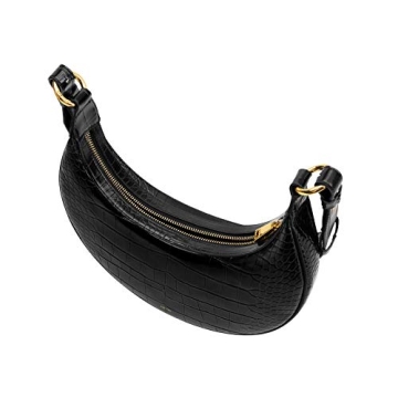 JW PEI Carly Vegan Leather Saddle Bag Bright Black Medium
