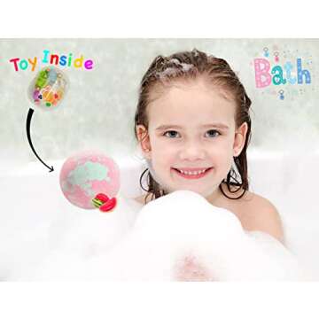 Unicorn Bath Bombs with Surprise Inside for Kids Girls, Kids Bath Bombs Girl Birthday Gifts for Kids Surprise Gifts for Girls, Bath Bombs Unicorns Gifts for Girls with Jewelry Toys Inside