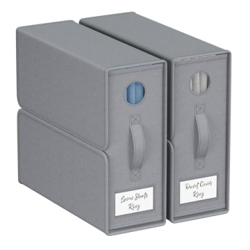 TRZZ 2-Pack Bed Sheet Organizers - Stylish and Durable Storage Bins for Bedding