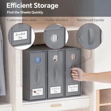 TRZZ Bed Sheet Organizers - Stylish Linen Storage Bins