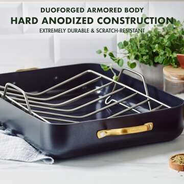 GreenPan Reserve Healthy Ceramic Nonstick Roasting Pan, 13" x 16", Black