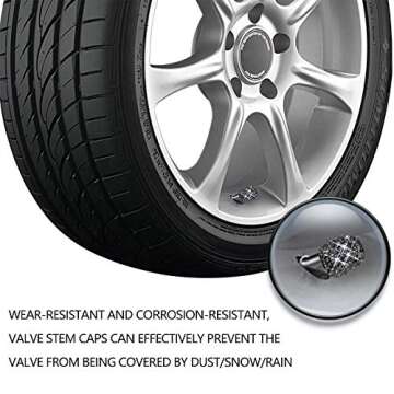 Sikawai Bling Valve Stem Caps for All Vehicle Types