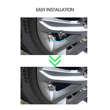 Sikawai Bling Valve Stem Caps for All Vehicle Types