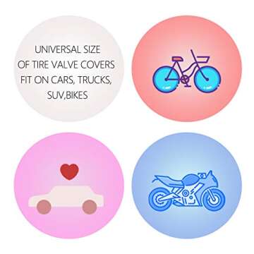 Sikawai Bling Valve Stem Caps for All Vehicle Types