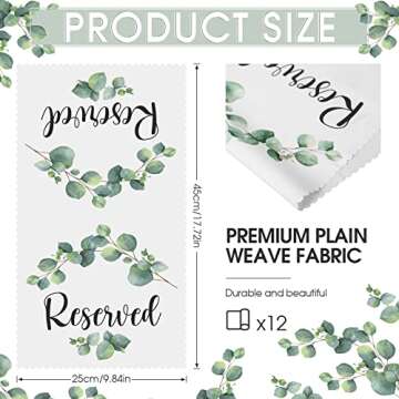 Buryeah Reserve Cloth White Reserved Seating Placeholder Catholic Mass Reserved Signs for Wedding Ch...