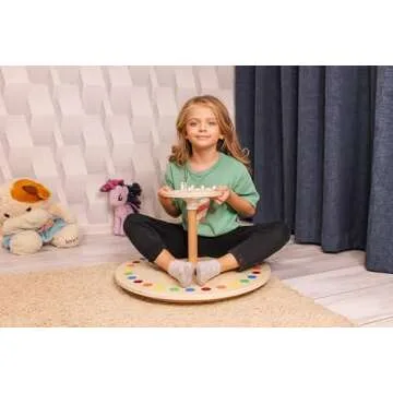 Wooden Spinner Seat - Classic Sit and Spin Toy for Kids